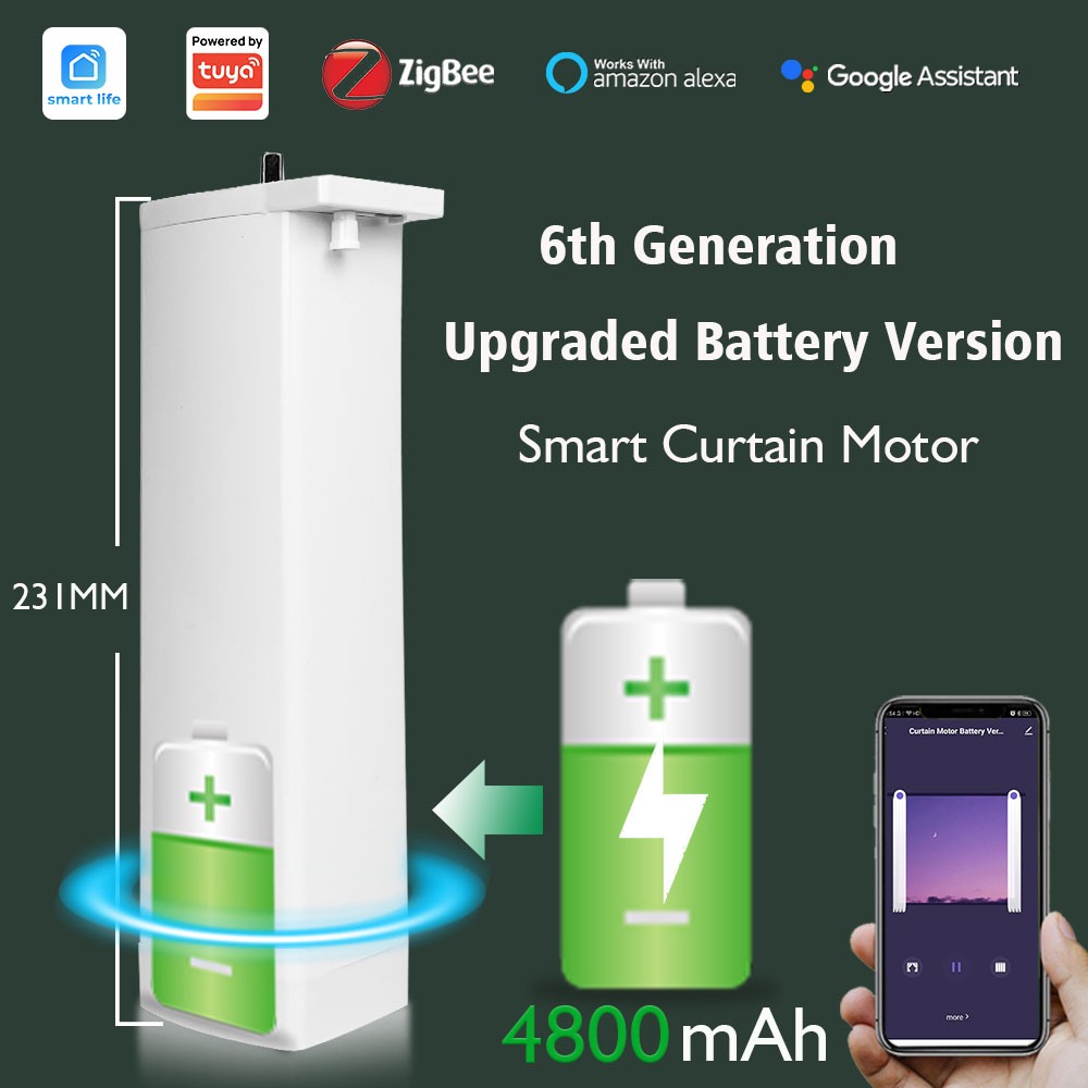 Smart Home Blinds - Tuya Battery Electric Curtain Motor Wired