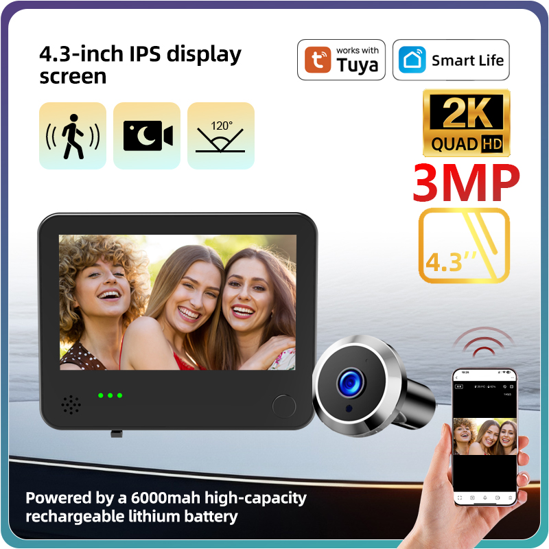 Danmini 4.3inch 2K Smart Life  - Smart Home Battery Camera 评论和价格