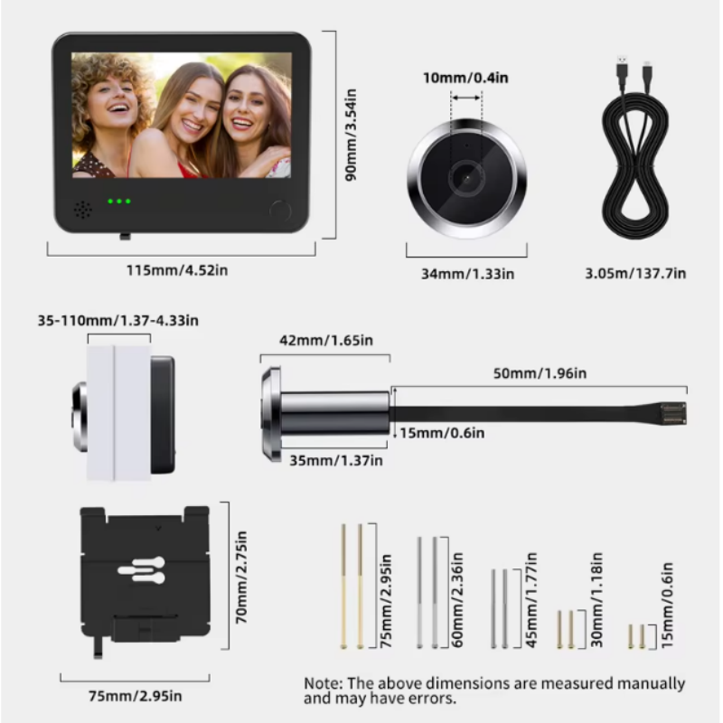 Danmini 4.3inch 2K Smart Life  - Smart Home Battery Camera 评论和价格