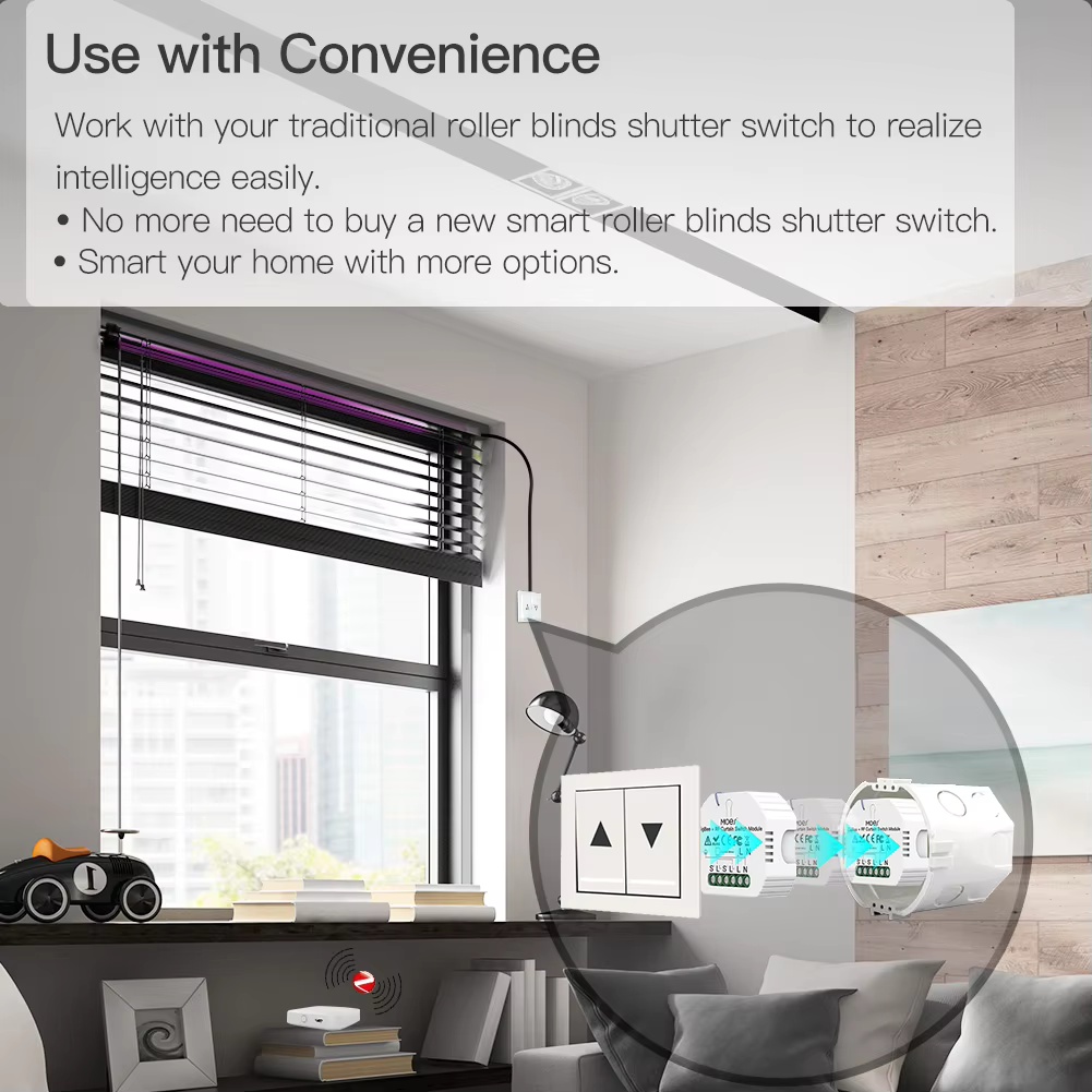MOES ZigBee Smart RF433 Curtai - Smart Home Blinds 评论和价格
