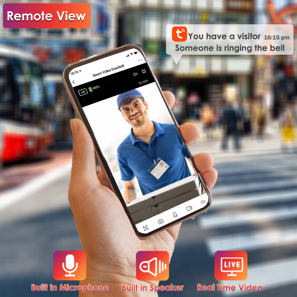 Tuya WiFi Doorbell Camera Outd - Smart Home Battery Camera 评论和价格