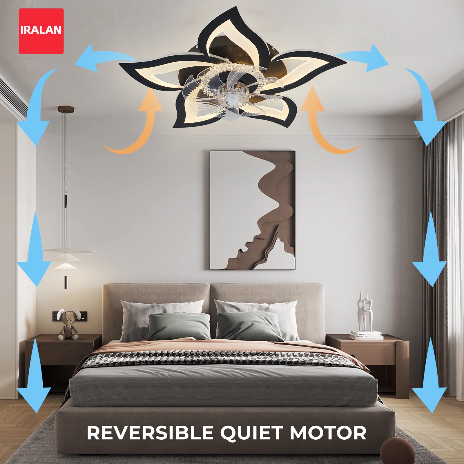 Lotus Led Ceiling Fan with Sma - Smart Home Living Room 评论和价格