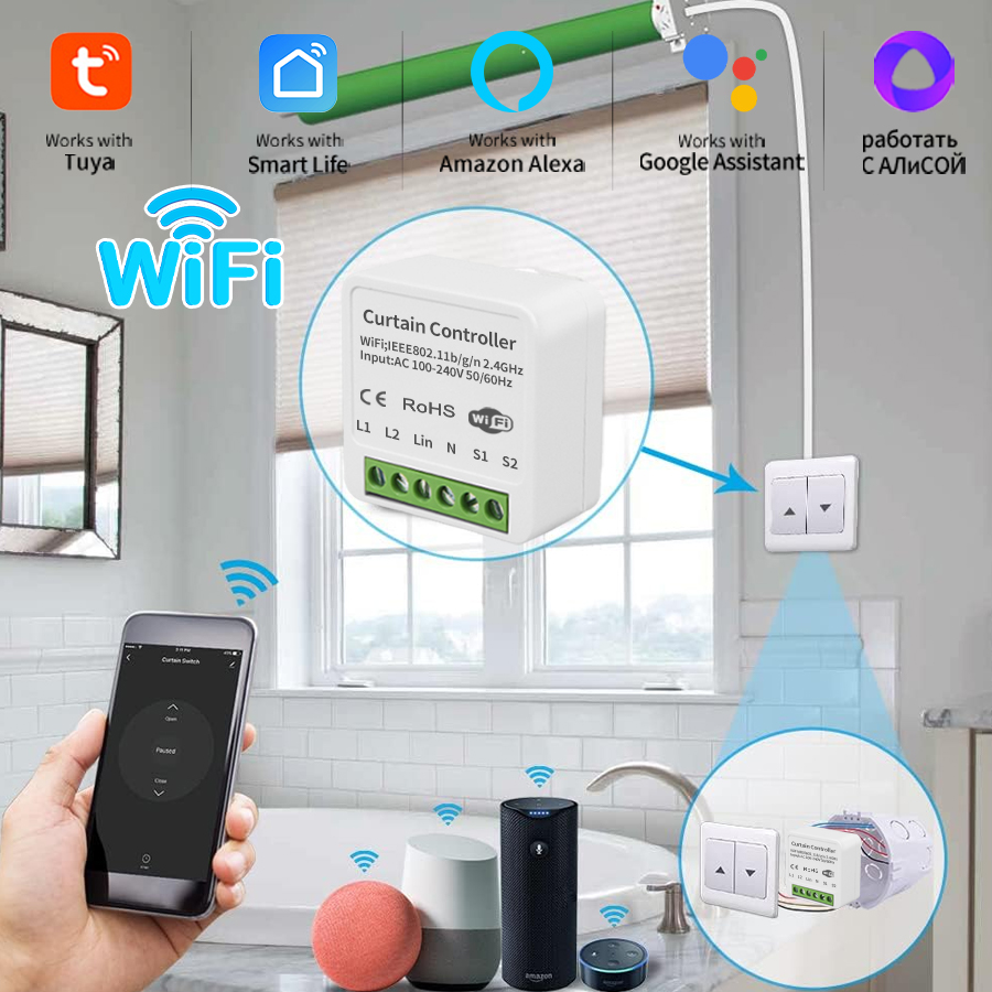 Wifi Smart Curtain Switch Modu - Smart Home Blinds 评论和价格
