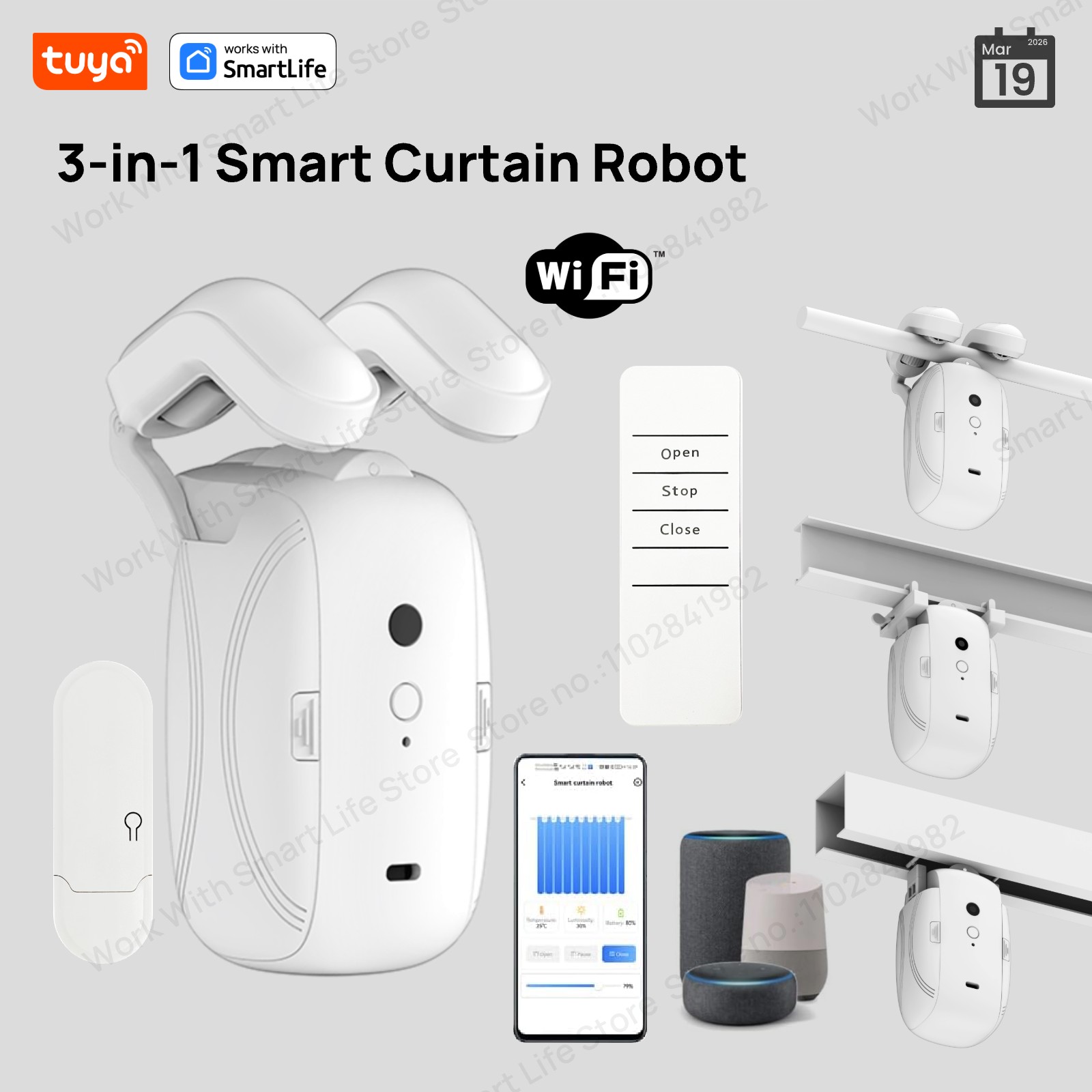 1/2PCS Tuya Smart WiFi Curtain - Smart Home Blinds 评论和价格