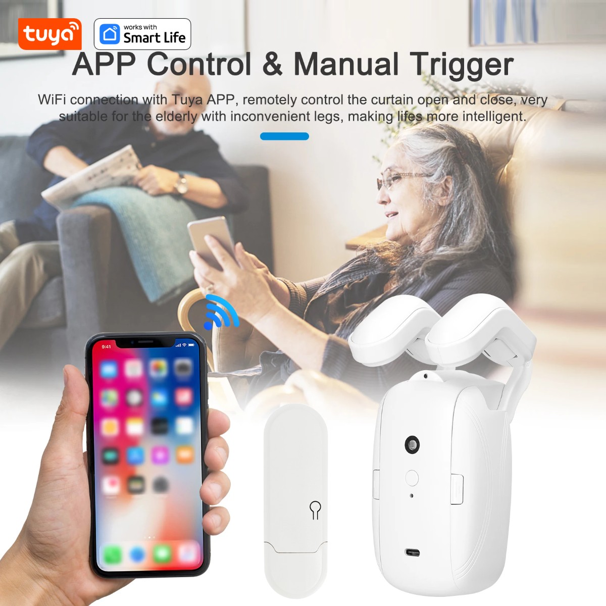 1/2PCS Tuya Smart WiFi Curtain - Smart Home Blinds 评论和价格