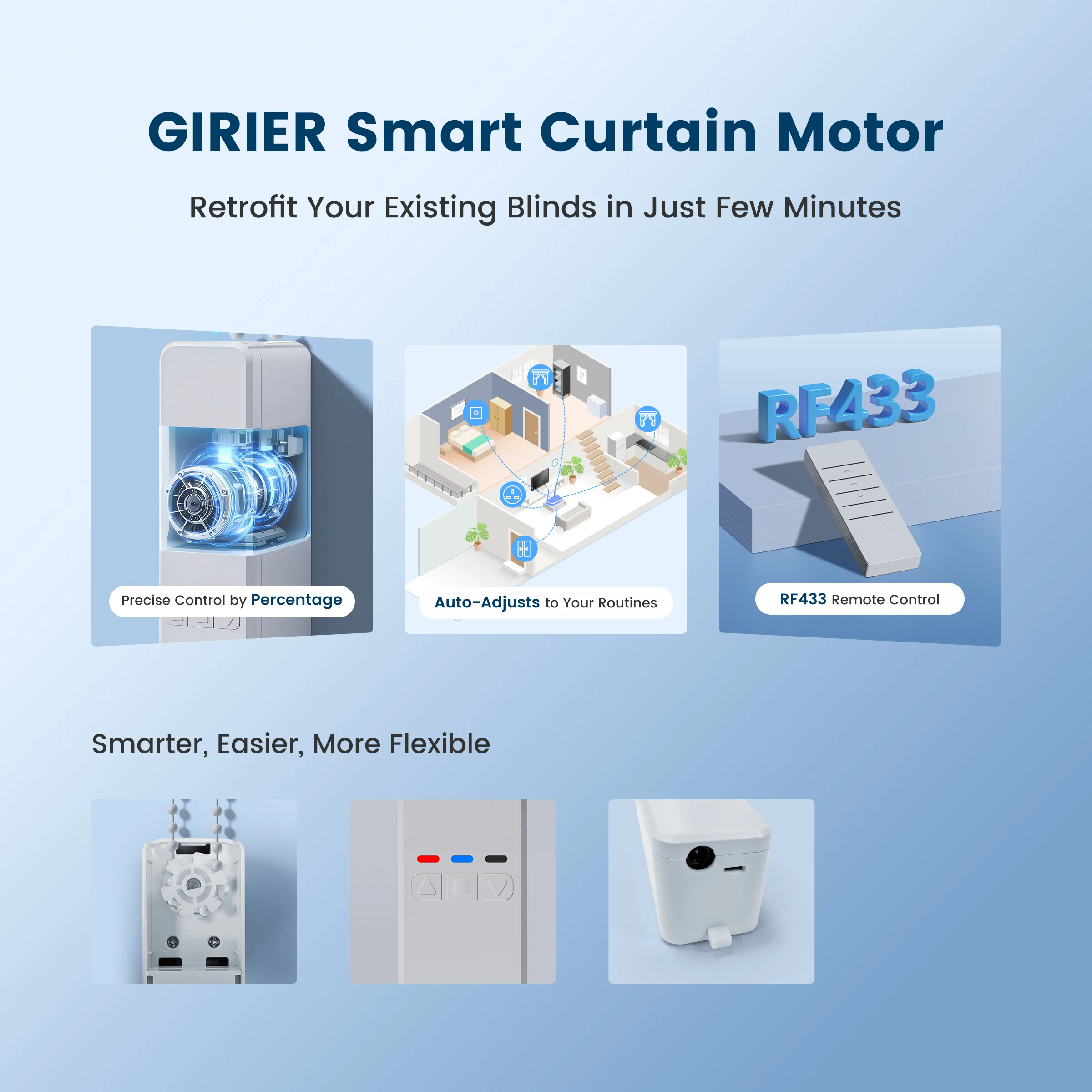 GIRIER Smart Curtain Motor WiF - Smart Home Blinds 评论和价格