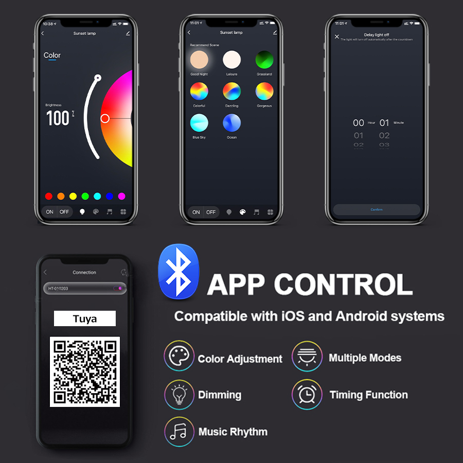 Smart Sunset Lamp Tuya LED Nig - Smart Home Furniture 评论和价格