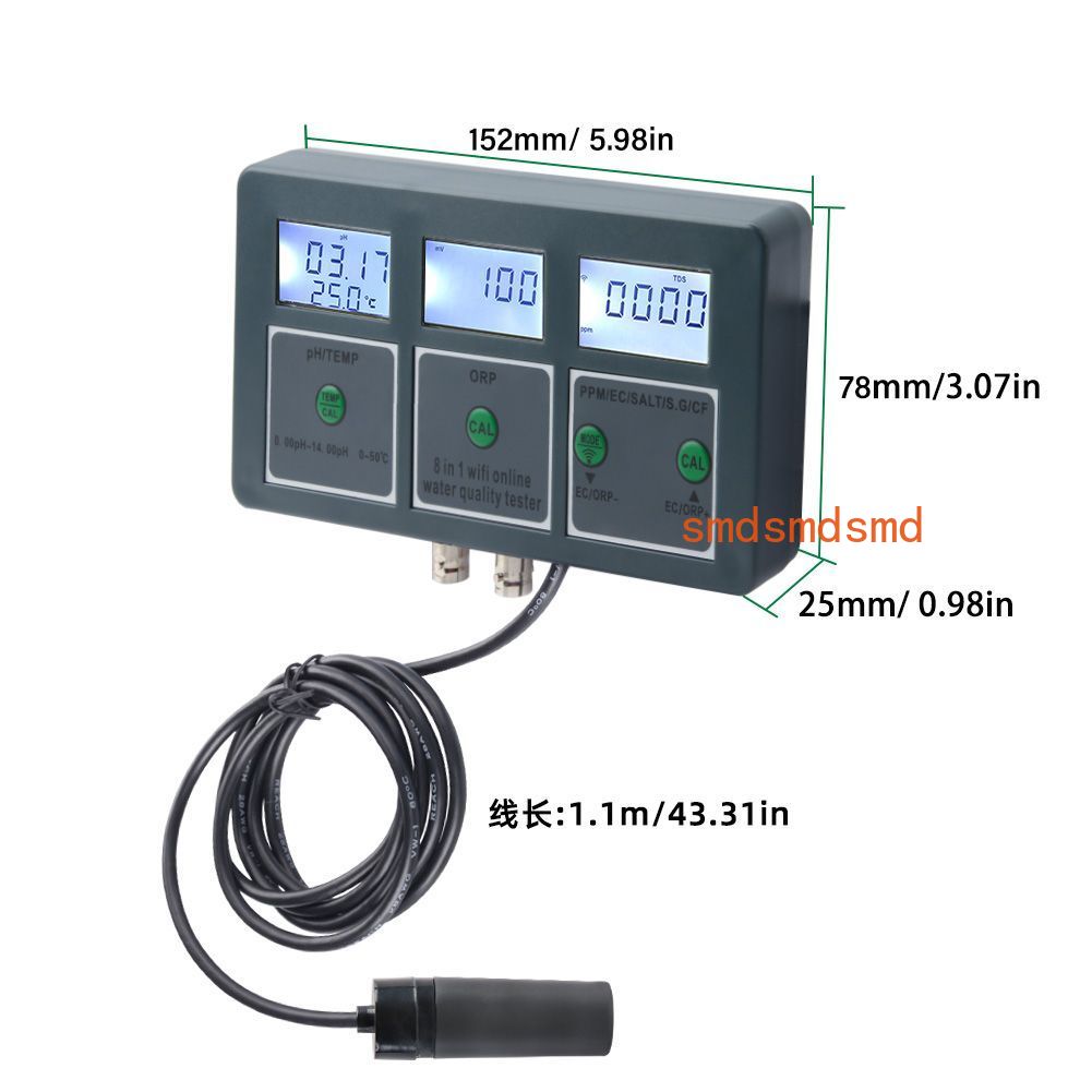 WiFi 8-in-1 Online Water Quali - Homesmart Online 评论和价格
