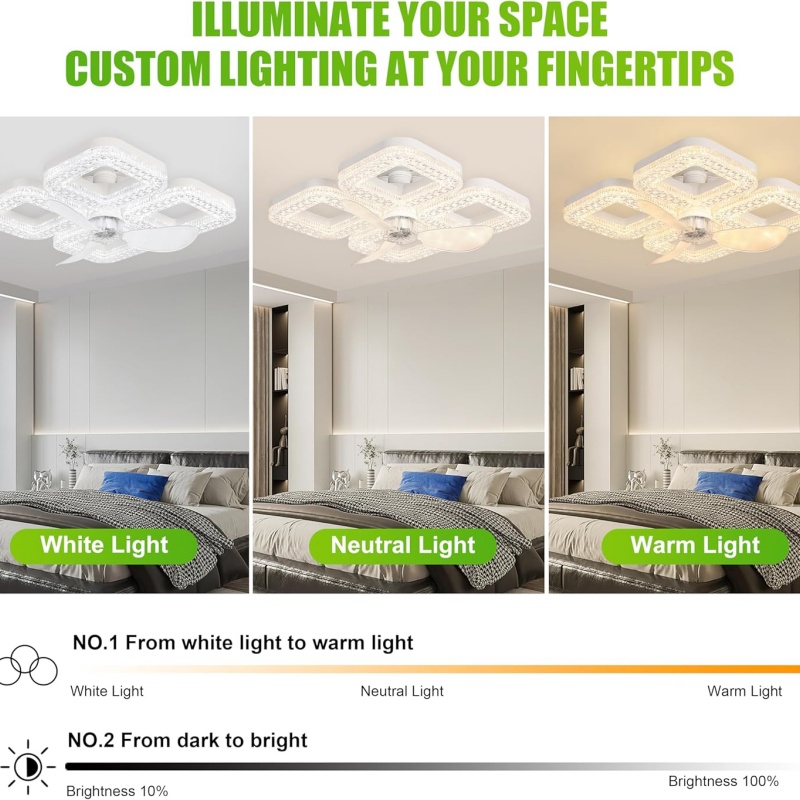 Smart LED Ceiling Fan Light 48 - Smart Home Living Room 评论和价格