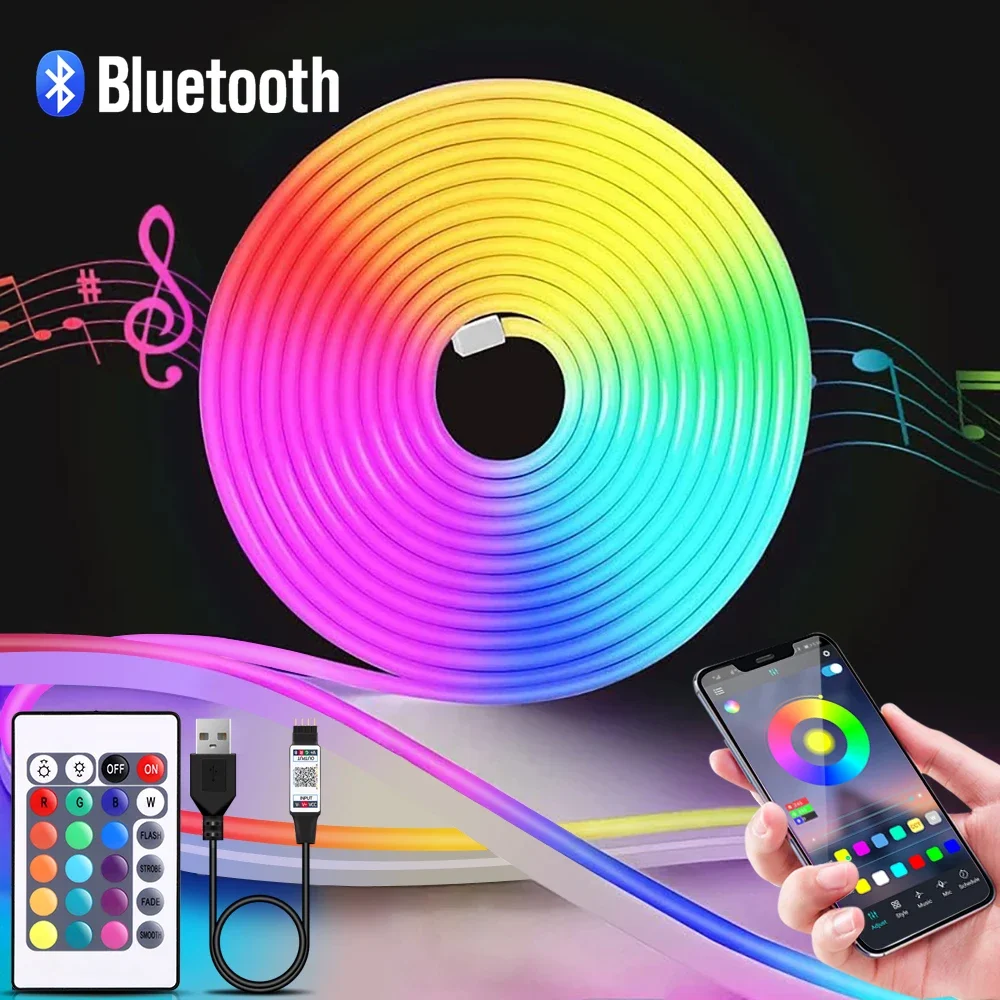 1-5m RGB LED Neon Strip Light  - Smart Home Room 评论和价格